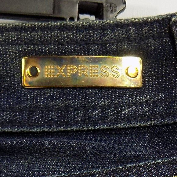 Express Denim Mini Skirt Embellished Pocket Size 8 - Picture 4 of 9